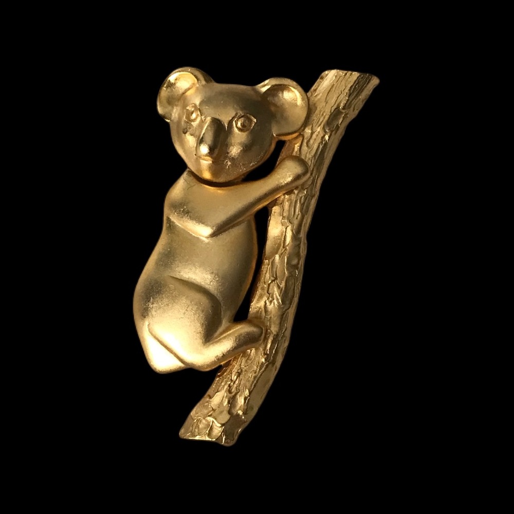 Vintage Articulated Koala Brooch signed